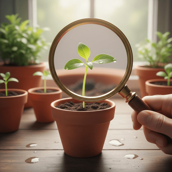 A plant under a magnifying glass